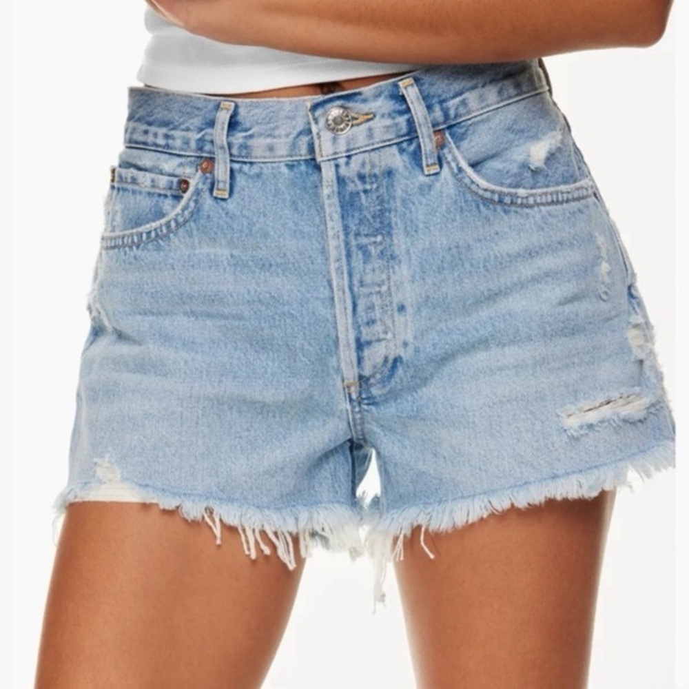 Agolde Parker Vintage Cut Off Short - Light Blue Jean Shorts